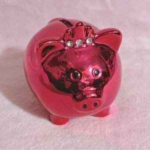 Pink Foil Ceramic Mini Princess Piggy Bank
